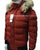 ZR Puffer Red Jacket with Removable Fur Hood (365)